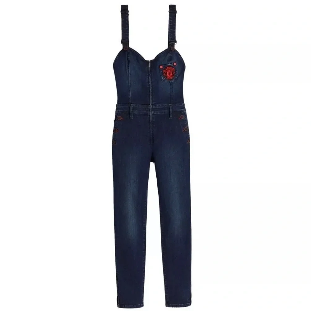🔥TRUE RELIGION MANCHESTER UNITED Denim Jean Overall World Cup Designer Buddha S